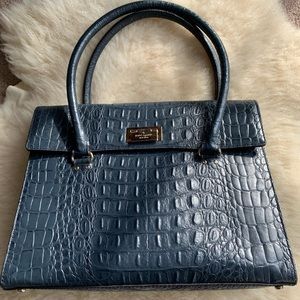 Kate Spade navy croc Sinclair bag.
